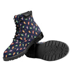 Cute Wizard Pattern Print Work Boots