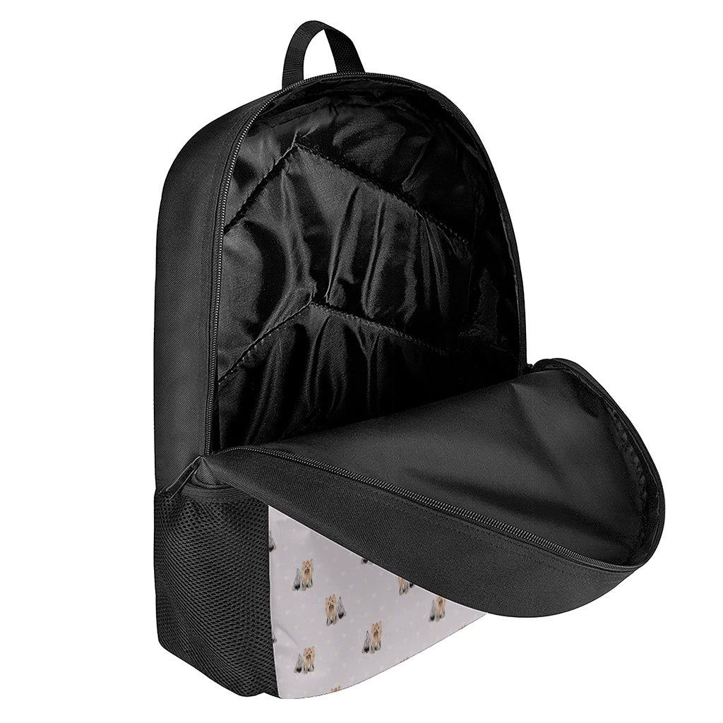 Cute Yorkshire Terrier Pattern Print 17 Inch Backpack