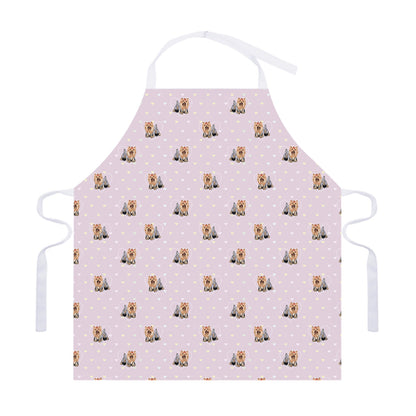 Cute Yorkshire Terrier Pattern Print Adjustable Apron
