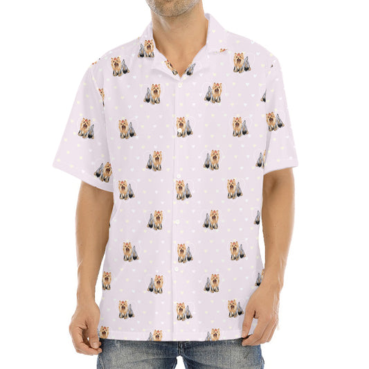 Cute Yorkshire Terrier Pattern Print Aloha Shirt