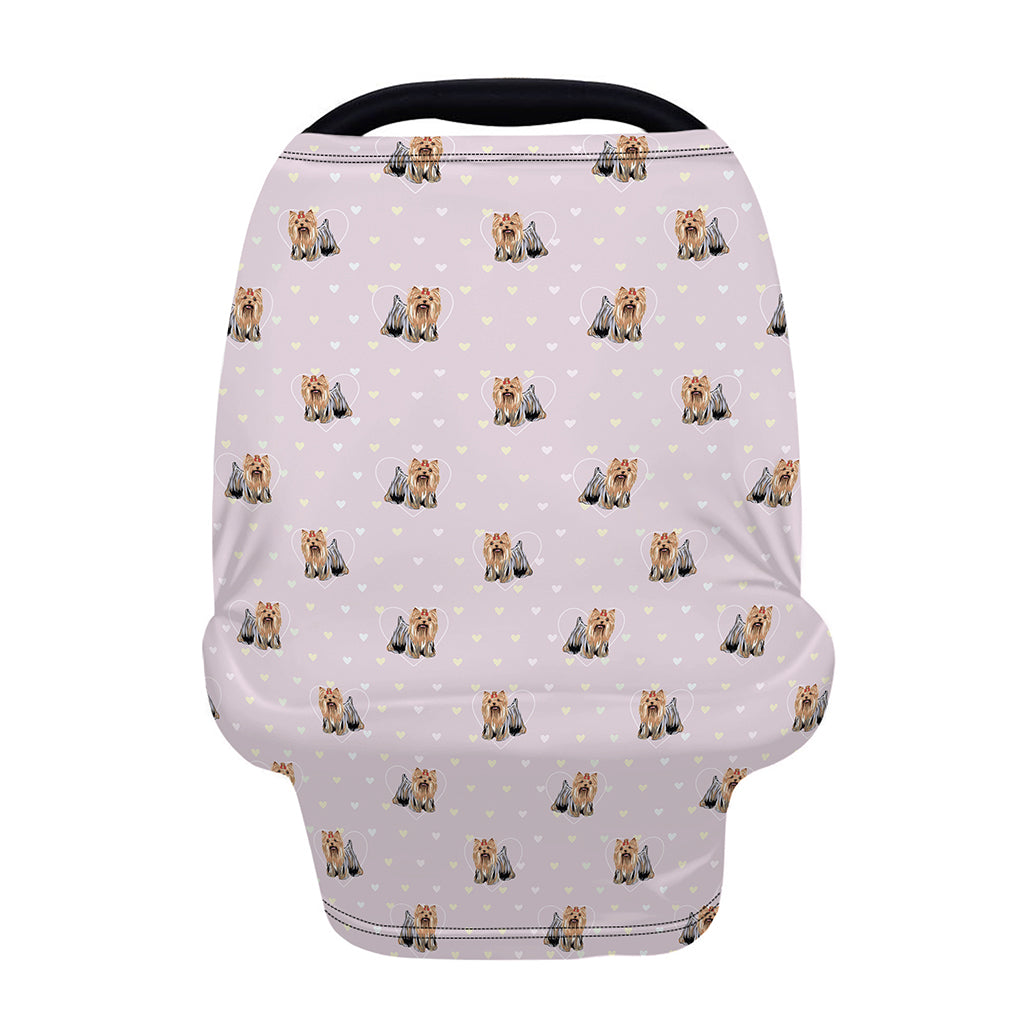 Cute Yorkshire Terrier Pattern Print Baby Seat Cover