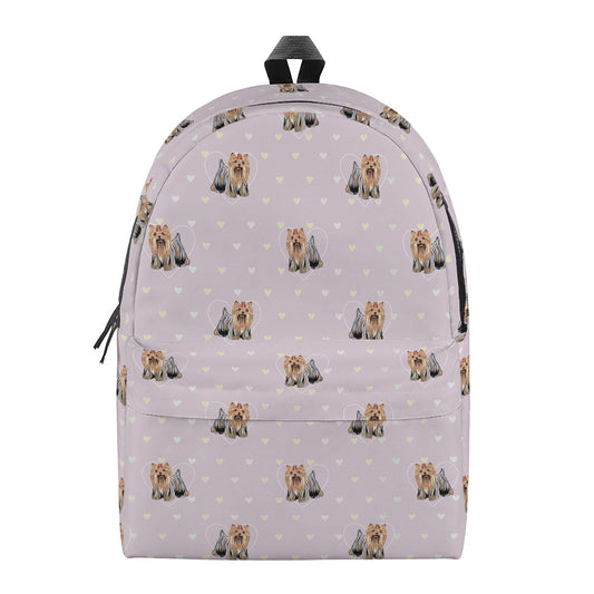 Cute Yorkshire Terrier Pattern Print Backpack