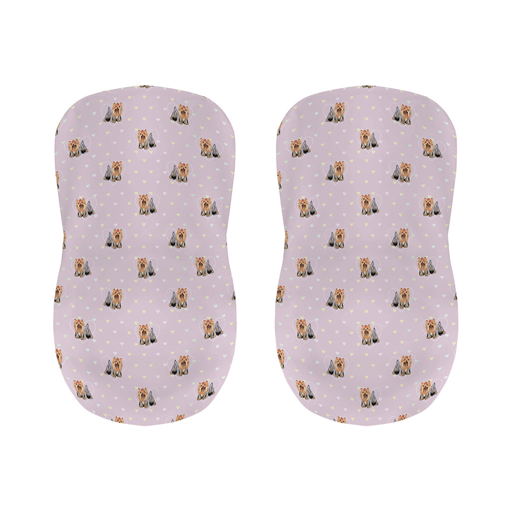 Cute Yorkshire Terrier Pattern Print Bar Stool Covers