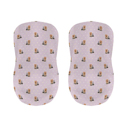Cute Yorkshire Terrier Pattern Print Bar Stool Covers