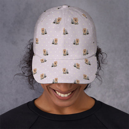 Cute Yorkshire Terrier Pattern Print Baseball Cap
