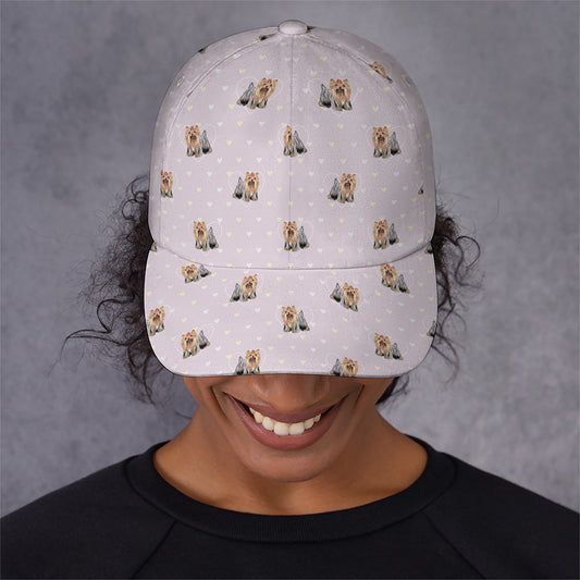 Cute Yorkshire Terrier Pattern Print Baseball Cap