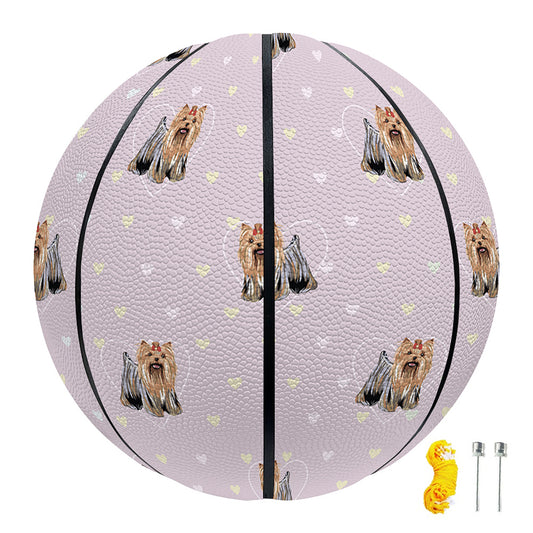 Cute Yorkshire Terrier Pattern Print Basketball