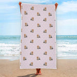 Cute Yorkshire Terrier Pattern Print Beach Towel