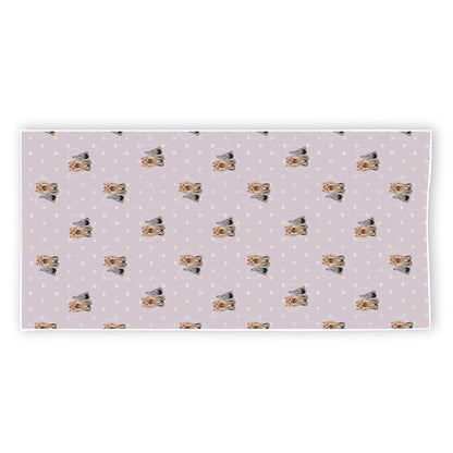 Cute Yorkshire Terrier Pattern Print Beach Towel
