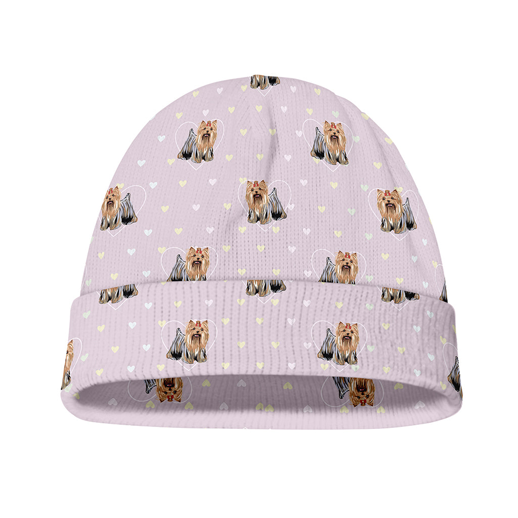 Cute Yorkshire Terrier Pattern Print Beanie