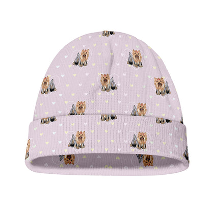 Cute Yorkshire Terrier Pattern Print Beanie