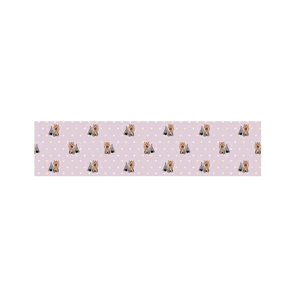 Cute Yorkshire Terrier Pattern Print Bed Runner