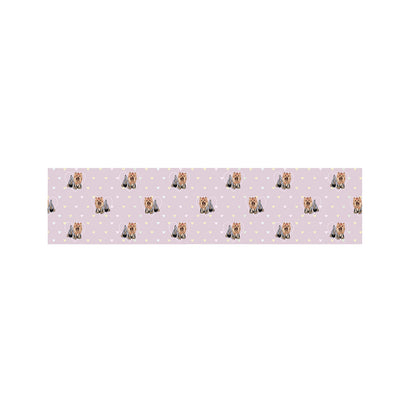 Cute Yorkshire Terrier Pattern Print Bed Runner
