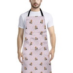 Cute Yorkshire Terrier Pattern Print Bib Apron With Pocket