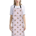Cute Yorkshire Terrier Pattern Print Bib Apron With Pocket