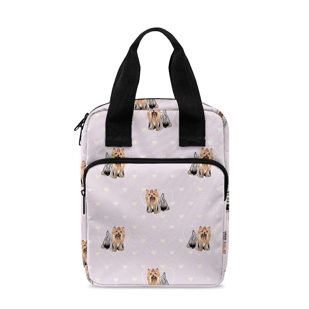 Cute Yorkshire Terrier Pattern Print Bible Tote Bag