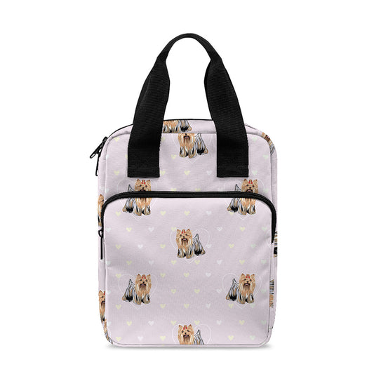 Cute Yorkshire Terrier Pattern Print Bible Tote Bag