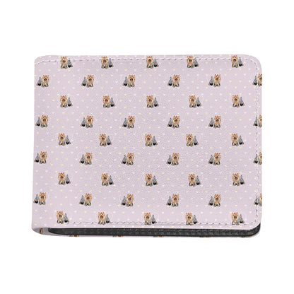Cute Yorkshire Terrier Pattern Print Bifold Wallet