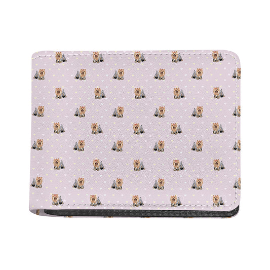 Cute Yorkshire Terrier Pattern Print Bifold Wallet