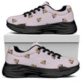 Cute Yorkshire Terrier Pattern Print Black Chunky Shoes