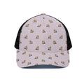 Cute Yorkshire Terrier Pattern Print Black Mesh Trucker Hat