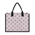 Cute Yorkshire Terrier Pattern Print Canvas Tote Bag