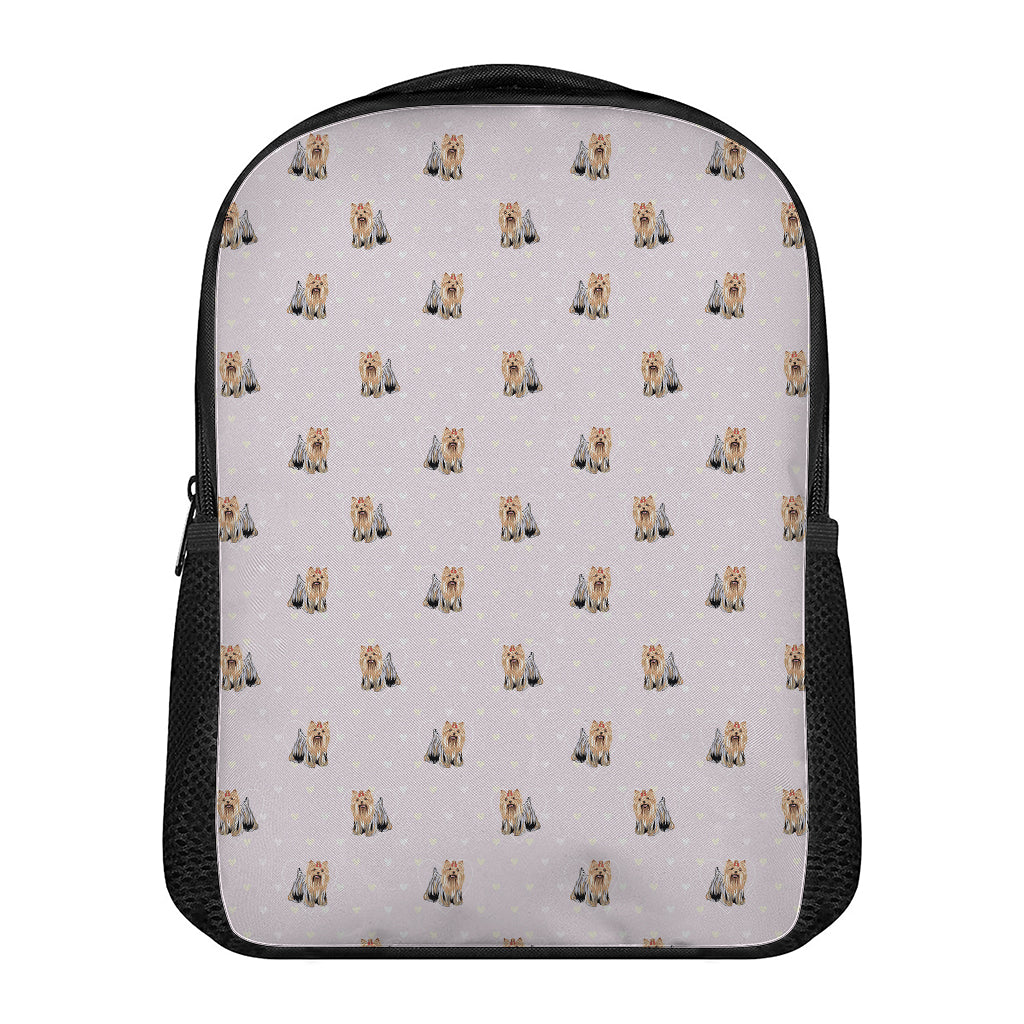 Cute Yorkshire Terrier Pattern Print Casual Backpack