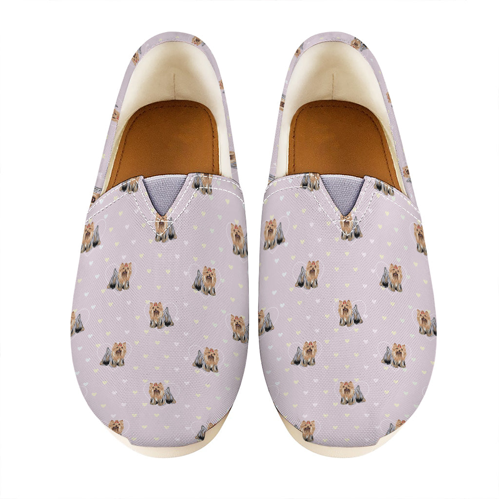 Cute Yorkshire Terrier Pattern Print Casual Shoes