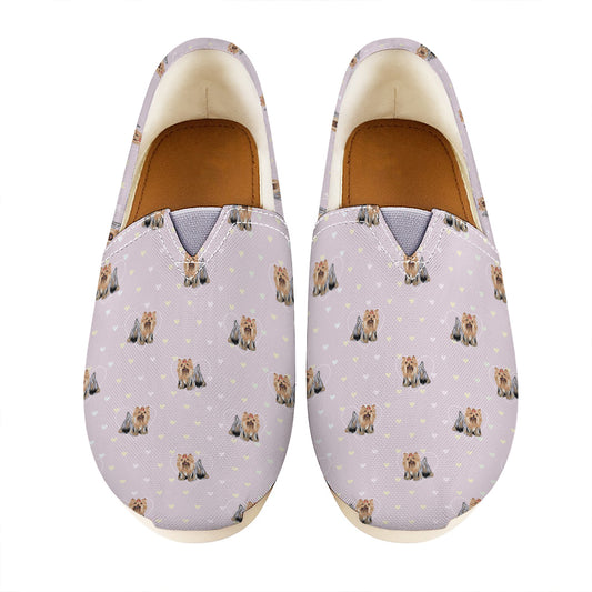 Cute Yorkshire Terrier Pattern Print Casual Shoes