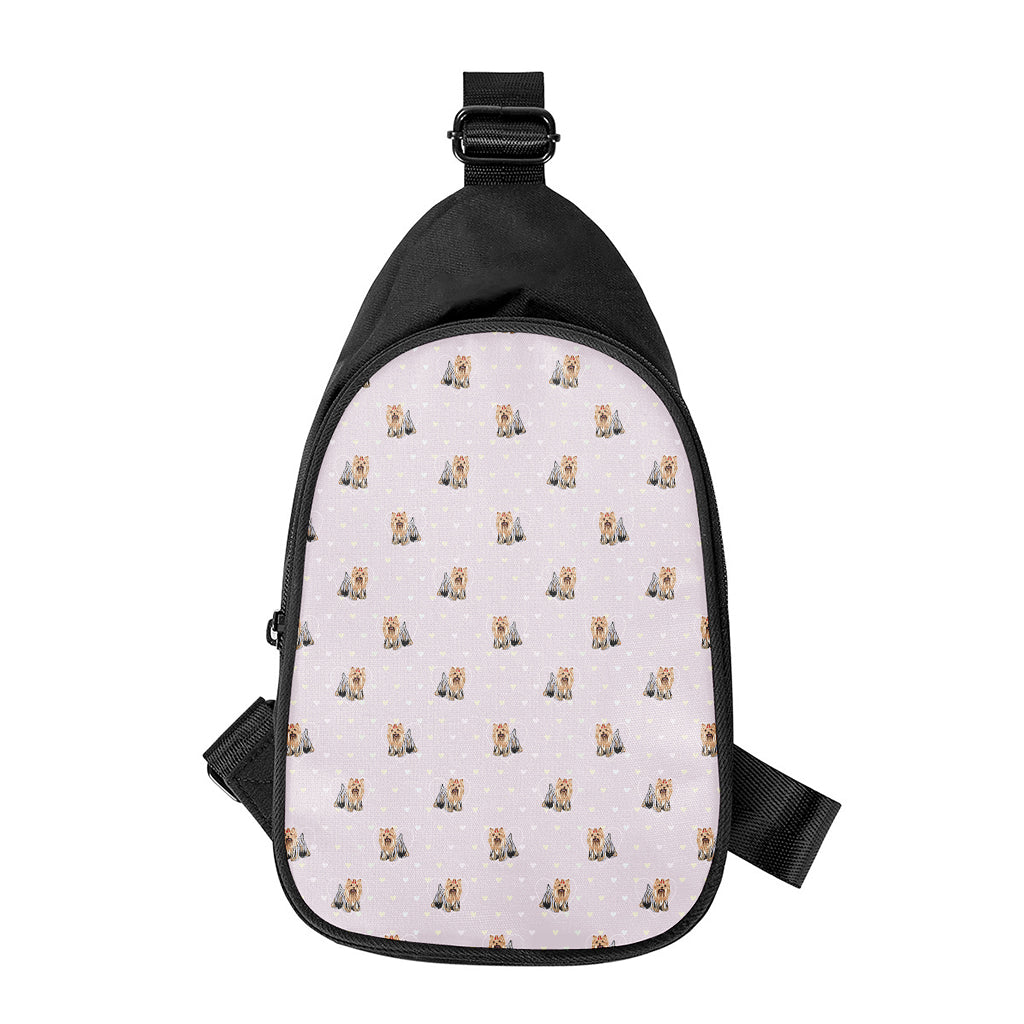 Cute Yorkshire Terrier Pattern Print Chest Bag