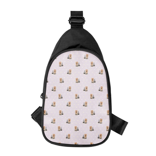 Cute Yorkshire Terrier Pattern Print Chest Bag