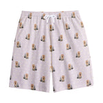 Cute Yorkshire Terrier Pattern Print Cotton Shorts