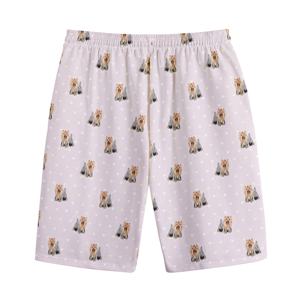 Cute Yorkshire Terrier Pattern Print Cotton Shorts