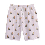 Cute Yorkshire Terrier Pattern Print Cotton Shorts