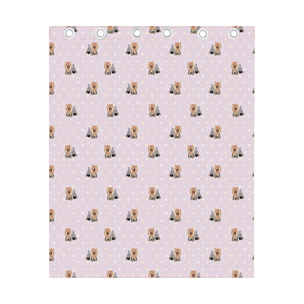 Cute Yorkshire Terrier Pattern Print Curtain