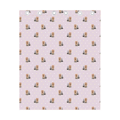 Cute Yorkshire Terrier Pattern Print Curtain