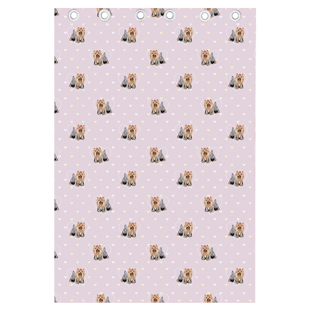 Cute Yorkshire Terrier Pattern Print Curtain