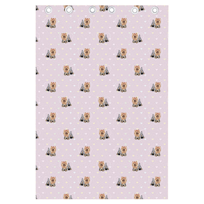 Cute Yorkshire Terrier Pattern Print Curtain