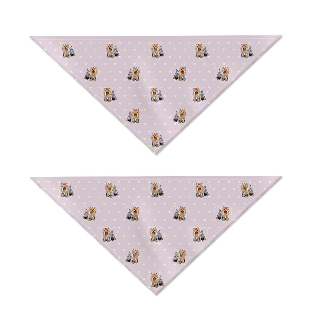 Cute Yorkshire Terrier Pattern Print Dog Bandana