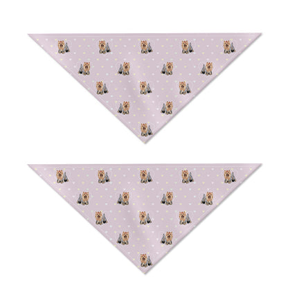 Cute Yorkshire Terrier Pattern Print Dog Bandana