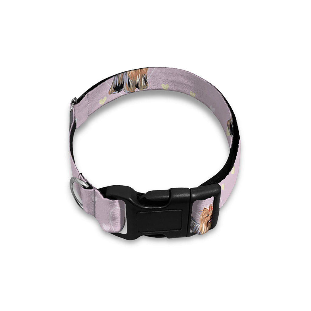 Cute Yorkshire Terrier Pattern Print Dog Collar