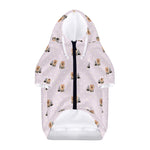 Cute Yorkshire Terrier Pattern Print Dog Zip Up Hoodie