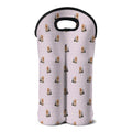 Cute Yorkshire Terrier Pattern Print Double Neoprene Wine Tote