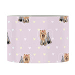 Cute Yorkshire Terrier Pattern Print Drum Lamp Shade