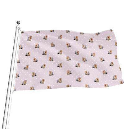 Cute Yorkshire Terrier Pattern Print Flag