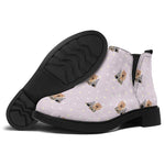 Cute Yorkshire Terrier Pattern Print Flat Ankle Boots