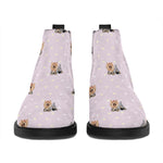 Cute Yorkshire Terrier Pattern Print Flat Ankle Boots