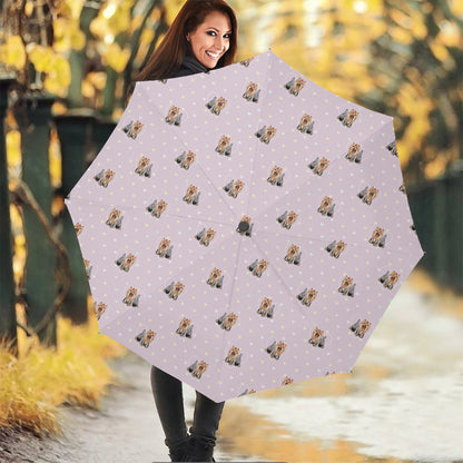 Cute Yorkshire Terrier Pattern Print Foldable Umbrella