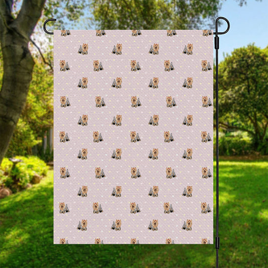 Cute Yorkshire Terrier Pattern Print Garden Flag