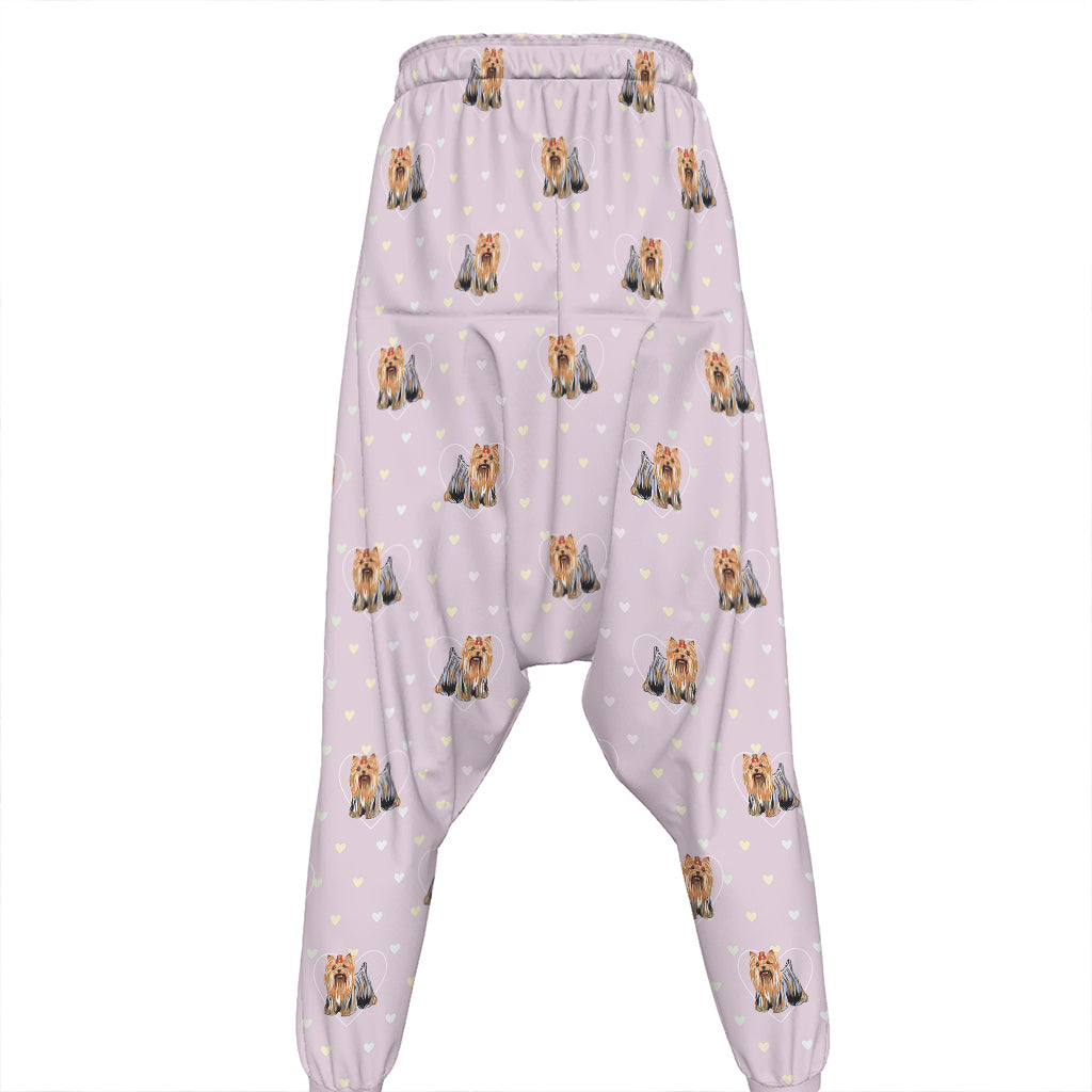 Cute Yorkshire Terrier Pattern Print Hammer Pants